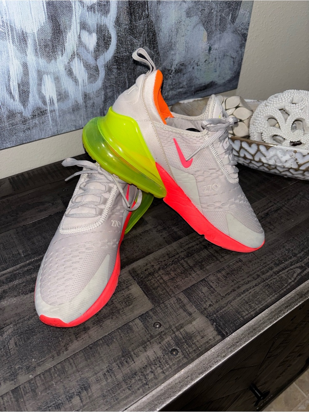 Nike Women's Air Max 270 'Neon' sneakers SZ 8.5 - Picture 7 of 14